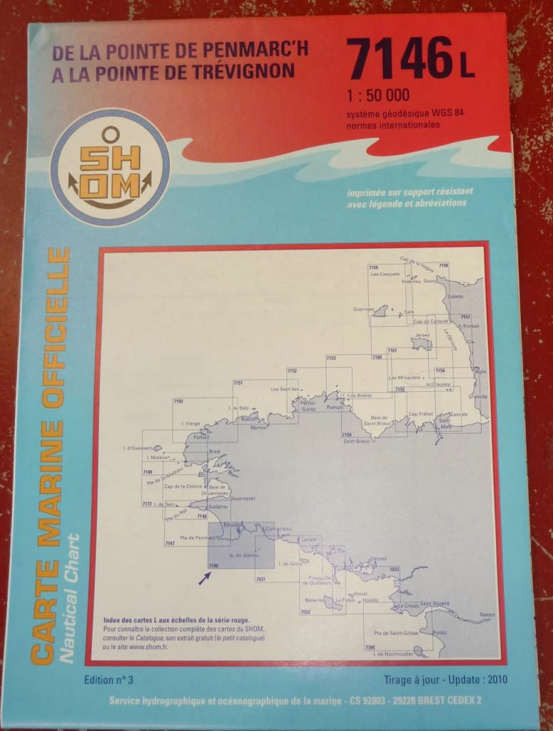 Carte Marine 7146L De La Pte De Penmarch à Trevigon SHOM 1 Carte Marine 7146L De La Pte De Penmarch à Trevigon SHOM