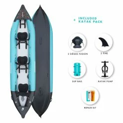 Kayak Gonflable Autovideur 2 à 3 Places - Koloa 400 - AQUADESIGN -Palm Soldes Boutique Kayak gonflable autovideur 2 a 3 places Kola 400 AQUADES 3