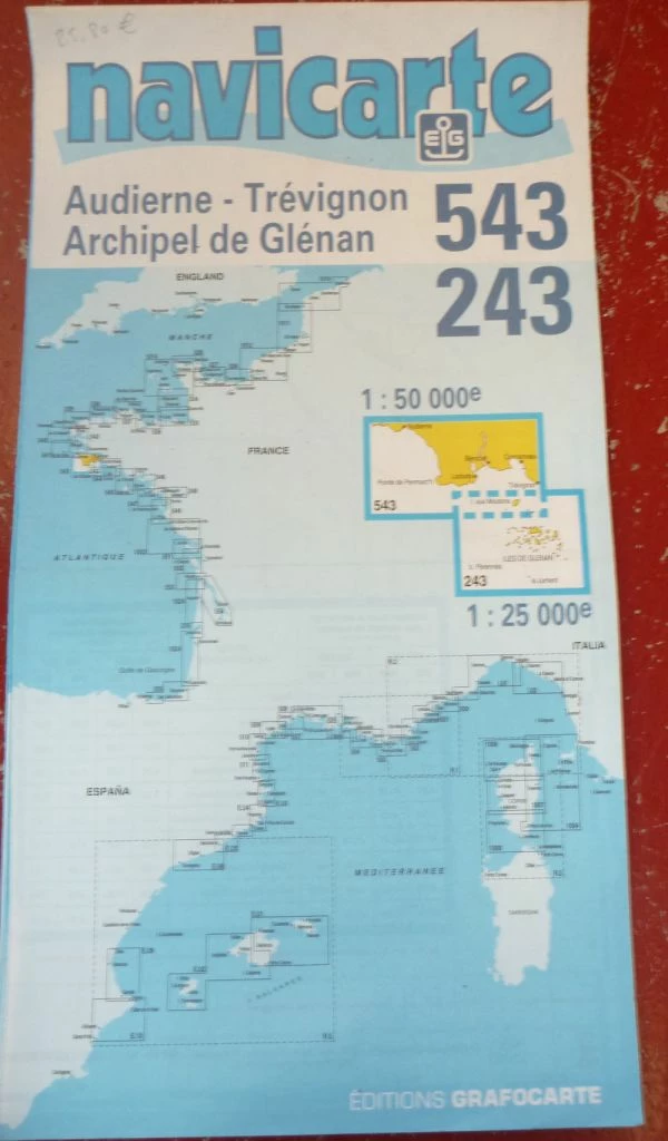 Carte Marine 543 - 243 Audierne/Les Glénan NAVICARTE 1 Carte Marine 543 - 243 Audierne/Les Glénan NAVICARTE